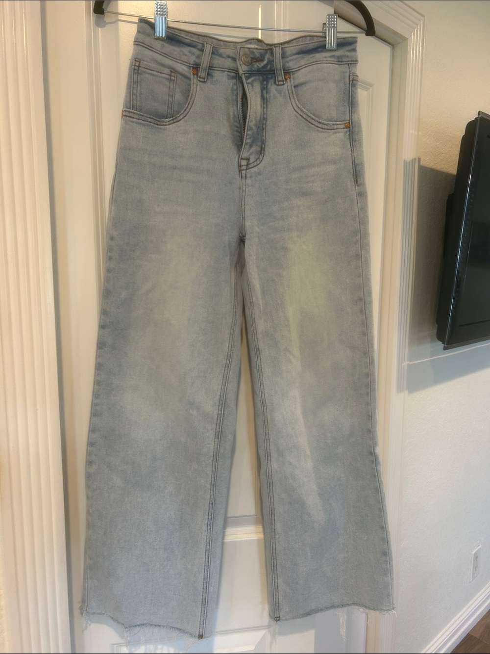 Bayeas High-Rise Light Wash Wide-Leg Jeans - Light Blue
